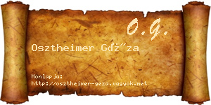 Osztheimer Géza névjegykártya